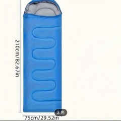 スリーピングバッグ 210cm x 75cm 黒の画像