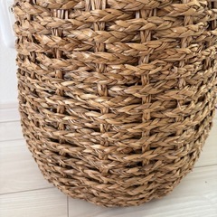 天然素材 円筒形 プランターカバー 大きめの画像