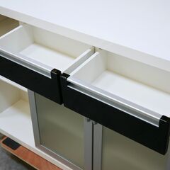 ≪zyt2586ジ≫ ニトリ 対面式キッチンカウンター/食器棚 幅120cm バーカウンター パース2 120 キッチンボード/シンプル/中古家具/宮城県仙台市 071113-03の画像