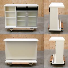 ≪zyt2586ジ≫ ニトリ 対面式キッチンカウンター/食器棚 幅120cm バーカウンター パース2 120 キッチンボード/シンプル/中古家具/宮城県仙台市 071113-03の画像