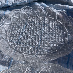 GY1120 HOYA CRYSTAL楕円　オーバル　プレート　果物皿 の画像