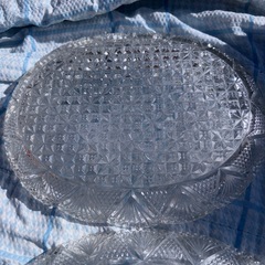GY1120 HOYA CRYSTAL楕円　オーバル　プレート　果物皿 の画像