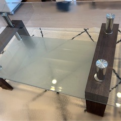 【幅100cm】棚板つき ガラステーブルの画像