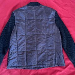 KAZAMIDORI by NAIGAI ニット袖 中綿ブルゾン M ダークブラウン×チャコール レディースの画像