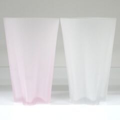 江戸硝子 さくらさくグラス 雪桜(白＆桃) ペア 未使用品 G-2521の画像