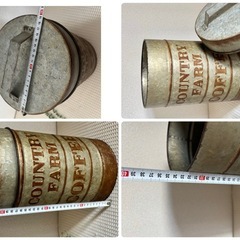 大きなCOUNTRY FARM COFFEE 収納缶 高さ約36cmブリキ缶
の画像