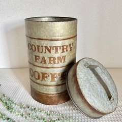 大きなCOUNTRY FARM COFFEE 収納缶 高さ約36cmブリキ缶
の画像