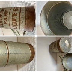大きなCOUNTRY FARM COFFEE 収納缶 高さ約36cmブリキ缶
の画像