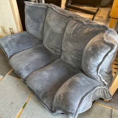 リクライニングソファ　グレー　ふたりがけ2人掛けの画像