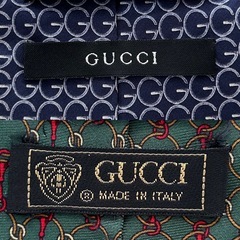 GUCCI グッチネクタイ2本セットレギュラータイシルク絹イタリア製メンズmen’s男性用、紳士green グリーン緑色系blue ブルー青色系の画像