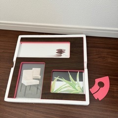 Francfranc フォトフレーム 写真立て 壁掛け 木目調 ブラウン ピンクの画像