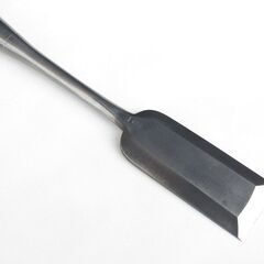 美品 名工 善作 希少 長尺 突き鑿 本職用 寸六 播州 突き鑿 登録 善 玉鋼 一寸六分 四十八粍 48mm 約2尺 580mm 丸重刻印 溝掘り ホゾ穴加工 相欠 胴付 宮大工 舟大工 家具職人の画像