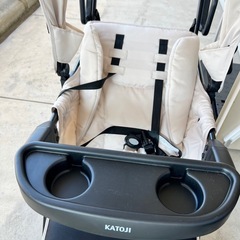カトージ　KATOJI  二人でゴー　二人乗りベビーカーベージュの画像