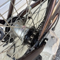 【整備士による点検済み】　☆前後新品タイヤ☆   　20インチ　内装3段LEDオートライト チャイルドシート付き小径車　防犯登録料込価格︎‼︎の画像