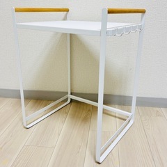 山崎実業 調理家電ラック トスカ ホワイト 家電ラック レンジ台 キッチン収納 卓上収納 トースターラック 小物家電ラックの画像