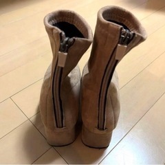スエードショートブーツ ベージュ 23cmの画像
