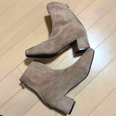 スエードショートブーツ ベージュ 23cmの画像