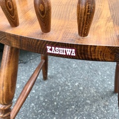 Te118●札幌市内 無料配達●KASHIWA 柏木工 木製ベビーチェア 子供用椅子 ハイチェア 昭和レトロ●USED の画像