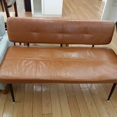 ★リユースのサカイつくば店★TK7353  2人掛けソファ ブラウン H70×D45×W110 クリーニング済みの画像