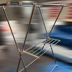 🧺ステンレス製 折りたたみ物干しスタンド✨室内・ベランダ用🐾の画像