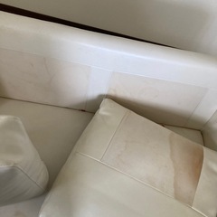 3人用白いソファー　シミあり170 75 敗れありの画像