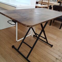 ★リユースのサカイつくば店★TK7354  折りたたみテーブル ダークブラウン H11～71×D55×W100 クリーニング済みの画像