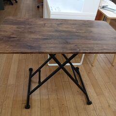 ★リユースのサカイつくば店★TK7354  折りたたみテーブル ダークブラウン H11～71×D55×W100 クリーニング済みの画像