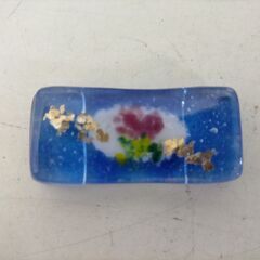 琉球ガラス 海王星 ネプチューン グラス 箸置きセット 吹きガラス 気泡模様 青系 ガラス工芸 沖縄ガラス インテリア 食卓雑貨　251120-5Aの画像