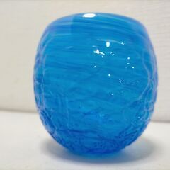 琉球ガラス 海王星 ネプチューン グラス 箸置きセット 吹きガラス 気泡模様 青系 ガラス工芸 沖縄ガラス インテリア 食卓雑貨　251120-5Aの画像