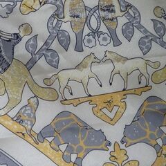 ( E-42 )シルクスカーフ アニマル柄 中古の画像