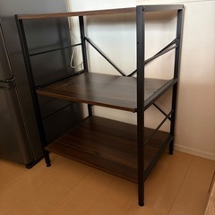 レンジラック 幅60cm／スライド棚付き・1年使用の画像