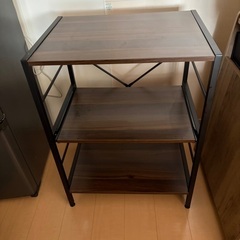 レンジラック 幅60cm／スライド棚付き・1年使用の画像