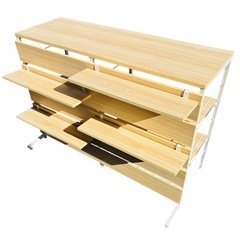 キッチンカウンター レンジ台 レンジラック キッチンラック キッチンボード ゴミ箱上ラック キッチン収納 収納棚  間仕切り 北欧 ナチュラルの画像