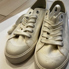 【室内で一度のみ利用】 無印　スニーカー　　白の画像