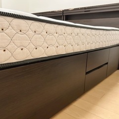 フランスベッド 収納・ライト付ベッドフレーム、マットレス（シングル・各一台）の画像