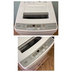 アクア 洗濯機 6kg 2020年製 AQW-S60H 一人暮らし向けの画像