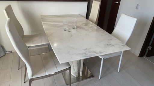 島忠　大理石テーブル　チェアセット【椅子だけの販売はありません】