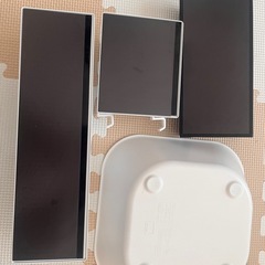 【美品】山崎実業 tower バス収納セット（白＆黒）／洗面器つき／まとめ売りの画像