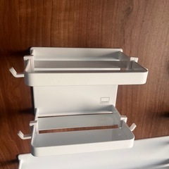 【美品】山崎実業 tower バス収納セット（白＆黒）／洗面器つき／まとめ売りの画像