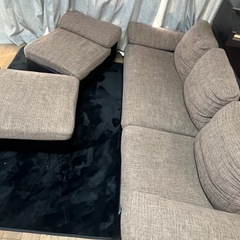 ソファ　3人がけ＋オットー2個　中古の画像