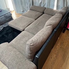 ソファ　3人がけ＋オットー2個　中古の画像