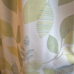 ニトリ　遮光カーテン　リーフ柄の画像