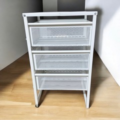 決定致しました　【未使用品】IKEA  イケア　ワイヤーラック　3段　引出し　メタル　ホワイトの画像