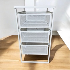 決定致しました　【未使用品】IKEA  イケア　ワイヤーラック　3段　引出し　メタル　ホワイトの画像