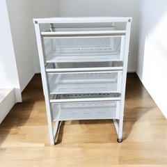 決定致しました　【未使用品】IKEA  イケア　ワイヤーラック　3段　引出し　メタル　ホワイトの画像