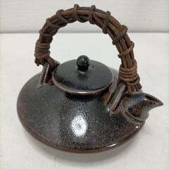荒木陶窯 荒木幹二郎 黒じょか 土瓶 琉球焼風 未使用保管品 酒器 茶器 工芸品 伝統陶器 和モダン　251120-7Tの画像