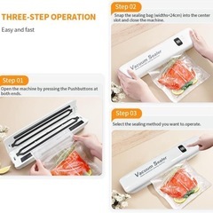 真空シーラーマシン 食品真空シーラーマシン 真空シーラーバッグ10個付きの画像