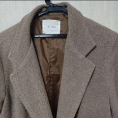 ブラウン ロングコート ダブルボタンの画像