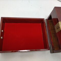和風 木製 卓上ミラー付 収納箱 真鍮金具 小物入れ 引き出し付 アクセサリーケース 和雑貨 アンティーク調 工芸風 飾り箱 昭和レトロ 251120-6Aの画像
