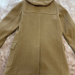 デザインワークスDESIGN WORKSダッフルコートウールコートアウター冬服秋服紳士服brownブラウン茶色ベージュキャメル毛　ウール ナイロン キュプラメンズmen男性用サイズ46 肩幅約40センチ身幅約44センチ袖丈約63センチ着丈約82センチフードありの画像
